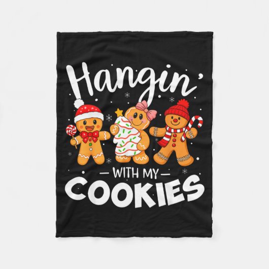 Hangin With My Cookies Gingerbread Women Christmas Fleece Deken (Voorkant)