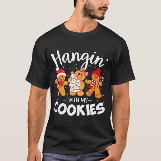 Hangin With My Cookies Gingerbread Women Christmas T-shirt (Voorkant)