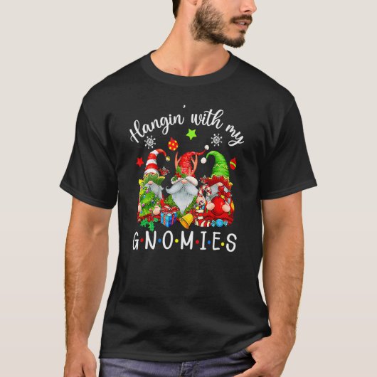 Hangin' With My Gnomies Gnomes Merry Christmas 7 T-shirt (Voorkant)