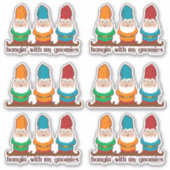 Hangin 'with my gnomies six contour cut sticker (Voorkant)