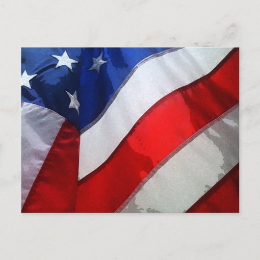 Hanging American Flag Waterverf Briefkaart (Voorkant)