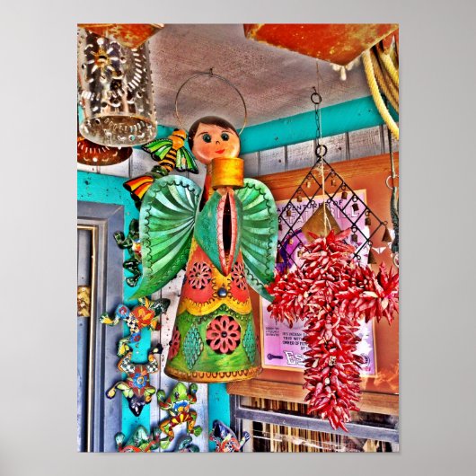 Hanging Angel Metal Art Chili Peppers Poster (Voorkant)