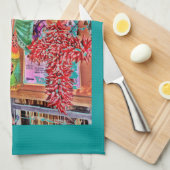 Hanging Angel Metal Art Chili Peppers Theedoek (Quarter Fold)