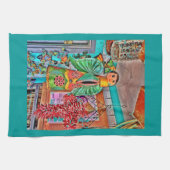 Hanging Angel Metal Art Chili Peppers Theedoek (Horizontaal)