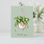 Hanging Basket Greenery Waterverf Bedankt (Staand voorkant)