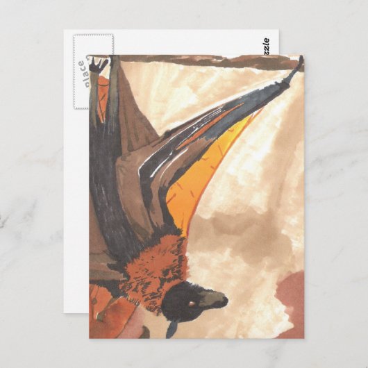 Hanging Bat Briefkaart (Voorkant / Achterkant)