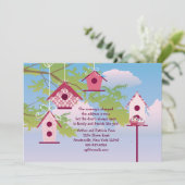 Hanging Bird Houses Moving Announance Aankondiging (Staand voorkant)