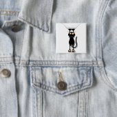 Hanging Cat Vierkante Button 5,1 Cm (In situ)
