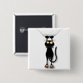 Hanging Cat Vierkante Button 5,1 Cm (Voorkant /achterkant)