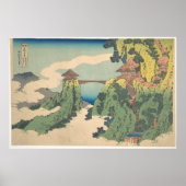 Hanging-Cloud Bridge op Mount Gyōdō bij Ashikaga Poster (Voorkant)