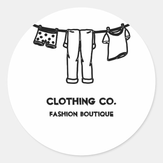 Hanging Dirty Clothes Washing Ronde Sticker (Voorkant)