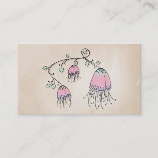 Hanging Doodle Flowers Visitekaartje (Voorkant)