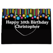 Hanging Dots Birthday Custom Gift Bag Groot Cadeauzakje (Voorkant)