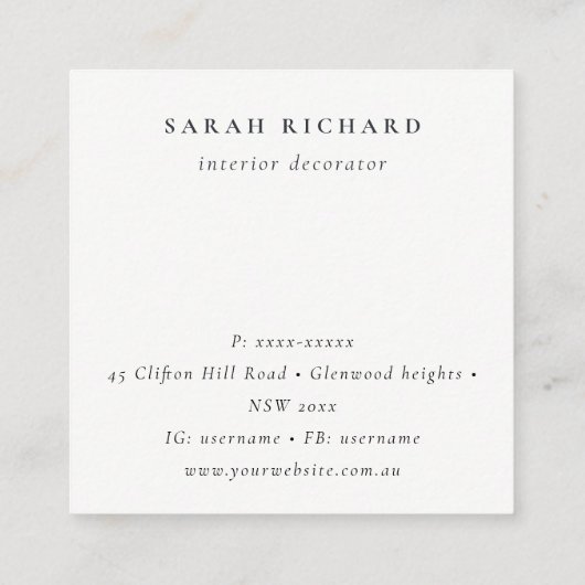 Hanging Floral House Planten Bedankt voor de beste Vierkante Visitekaartje (Achterkant)