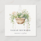 Hanging Floral House Planten Botanische QR Code Vierkante Visitekaartje (Voorkant)