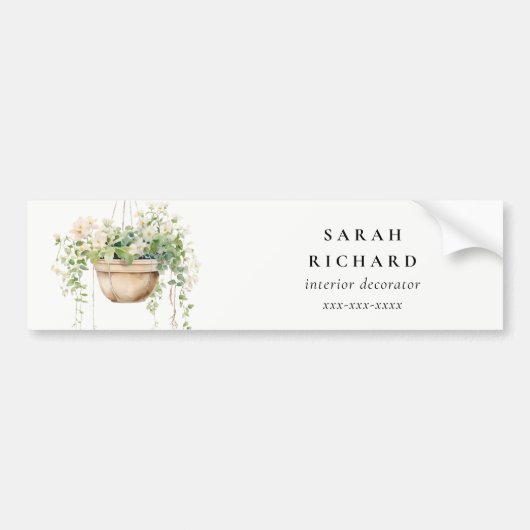 Hanging Floral House Planten Waterverf Botanisch Bumpersticker (Voorkant)