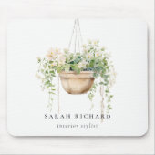 Hanging Floral House Planten Waterverf Botanisch Muismat (Voorkant)