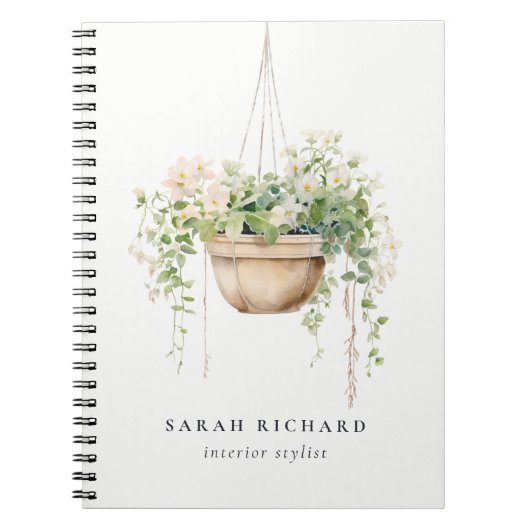 Hanging Floral House Planten Waterverf Botanisch Notitieboek (Voorkant)