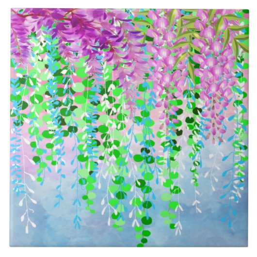 Hanging Flowers Ceramic Tegel Tegeltje (Voorkant)