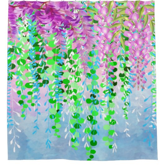 Hanging Flowers Douchegordijn (Voorkant)