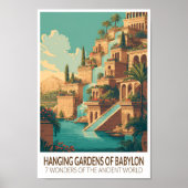 Hanging Gardens of Babylon 7 Wonders of the World Poster (Voorkant)