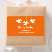 Hanging Ghosts Halloween Baking Labels, Sinaasappe Etiket (Insitu)