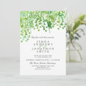 Hanging Greenery Wedding Invitation Kaart (Staand voorkant)