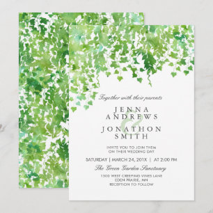Hanging Greenery Wedding Invitation Kaart