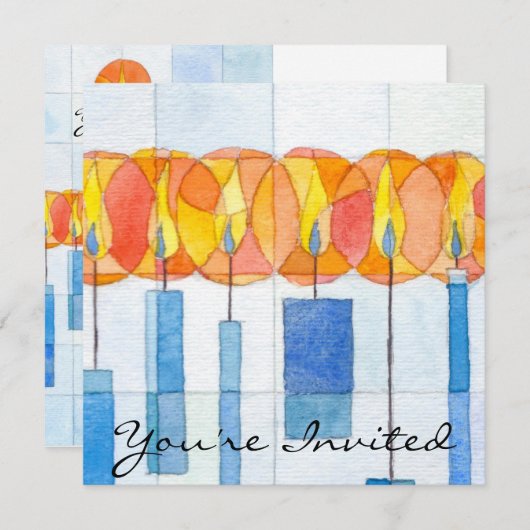 Hanging Hanukkah Candles Kaart (Voorkant / Achterkant)