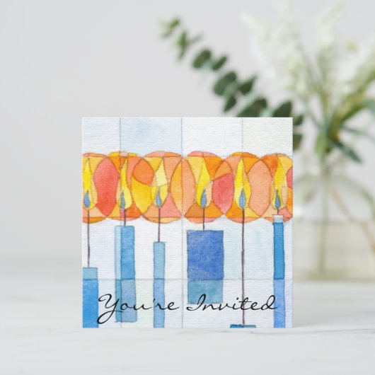 Hanging Hanukkah Candles Kaart (Staand voorkant)