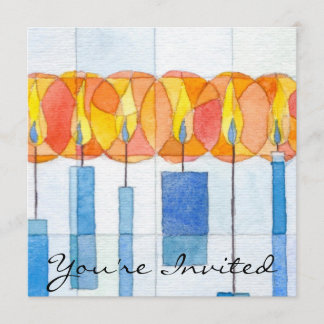 Hanging Hanukkah Candles Kaart