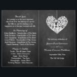 Hanging Heart Tree Chalkboard Wedding Programme<br><div class="desc">Deze sjablonen van het trouwprogramma hebben een romantische hangende boom, die binnenkort man en vrouw zal zijn, die in de vorm van een hart gekerfd is. Het effect van het karton achtergrond maakt deze programma's perfect voor om het even welk paar dat een chic moderne bruiloft plant. Deze programma's kunnen...</div>