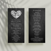 Hanging Heart Tree Chalkboard Wedding Programme Programmakaart