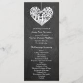 Hanging Heart Tree Chalkboard Wedding Programme Programmakaart (Voorkant)