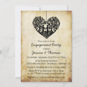 Hanging Heart Tree  Verloving Shower Kaart (Voorkant)