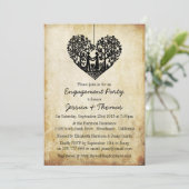 Hanging Heart Tree  Verloving Shower Kaart (Staand voorkant)