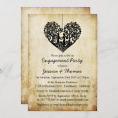 Hanging Heart Tree  Verloving Shower Kaart (Voorkant / Achterkant)