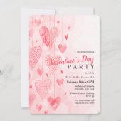 Hanging Hearts Valentijnsdag Uitnodiging (Voorkant)