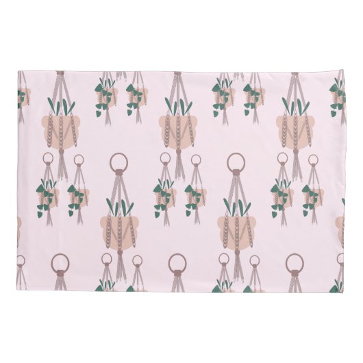 Hanging House Plants Pink Kussensloop (Achterkant)