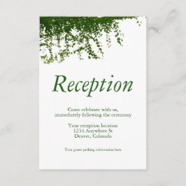 Hanging Ivy Greenery bruiloft receptie Informatiekaartje