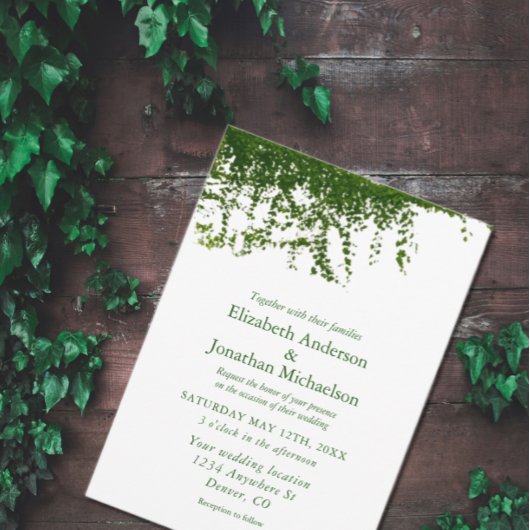 Hanging Ivy Greenery Wedding Kaart