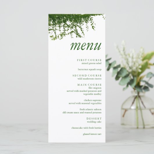 Hanging Ivy Greenery Wedding Menu (Staand voorkant)