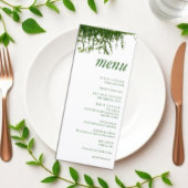 Hanging Ivy Greenery Wedding Menu