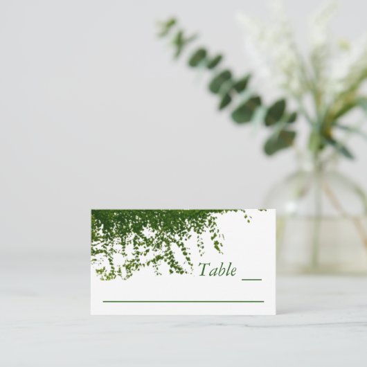 Hanging Ivy Greenery Wedding Plaatskaartje (Staand voorkant)