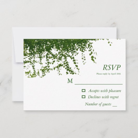 Hanging Ivy Greenery Wedding RSVP Kaartje (Voorkant)