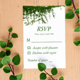 Hanging Ivy Greenery Wedding RSVP Kaartje