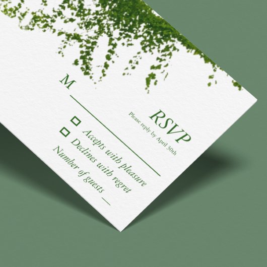 Hanging Ivy Greenery Wedding RSVP Kaartje