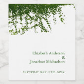 Hanging Ivy Greenery Wedding Wijn Etiket (Enkel label)