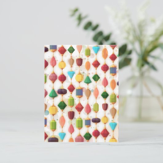 Hanging Jewels Beaded Curtain Briefkaart (Staand voorkant)