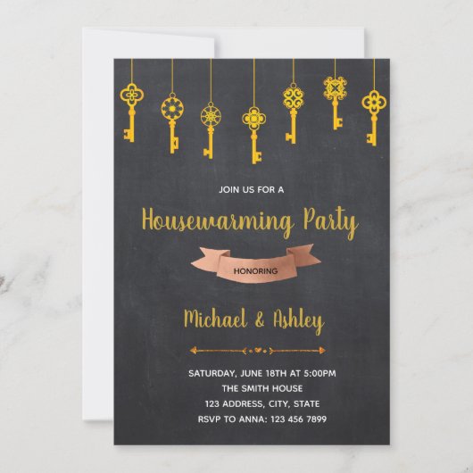 Hanging Keys Housewarming Invitation Kaart (Voorkant)